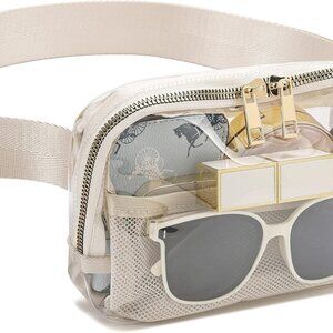 Clear Fanny Pack Belt Bag Stadium Approved for Women Men with Adjustable Strap W